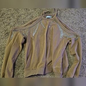 Brown Sweater with Silver Embellishments